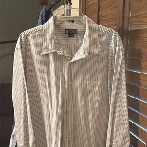 Men’s Haberdashery by JCrew striped button down White stripes Shirt
